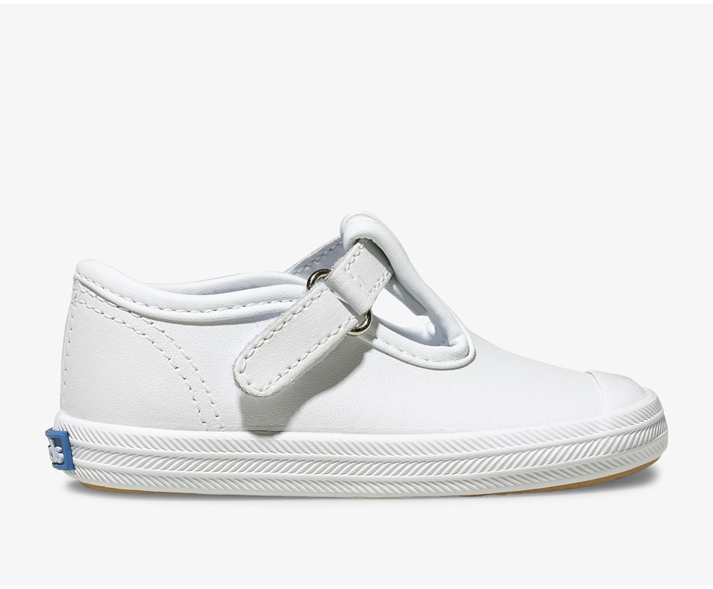 Slip Ons Keds Enfant Blanche - Champion Toe Cap T-Strap - 183-YEPUZA